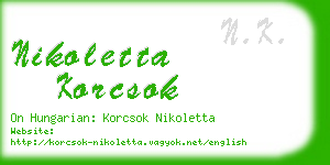 nikoletta korcsok business card
